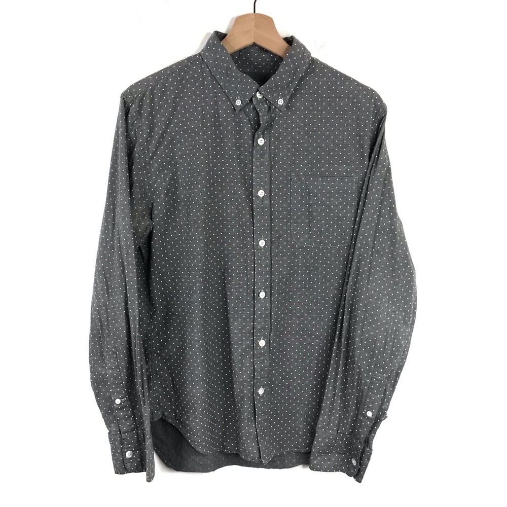 Bonobos Long Sleeve Grey Polka Dot Button Down